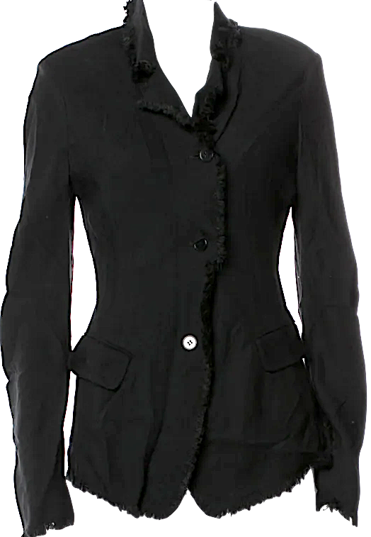 Donna Karan NY. Black Draped Collar Blazer