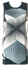 Gareth Pugh UK. White, Black, Grey Cotton Geometric Avant Garde Printed Mini Dress