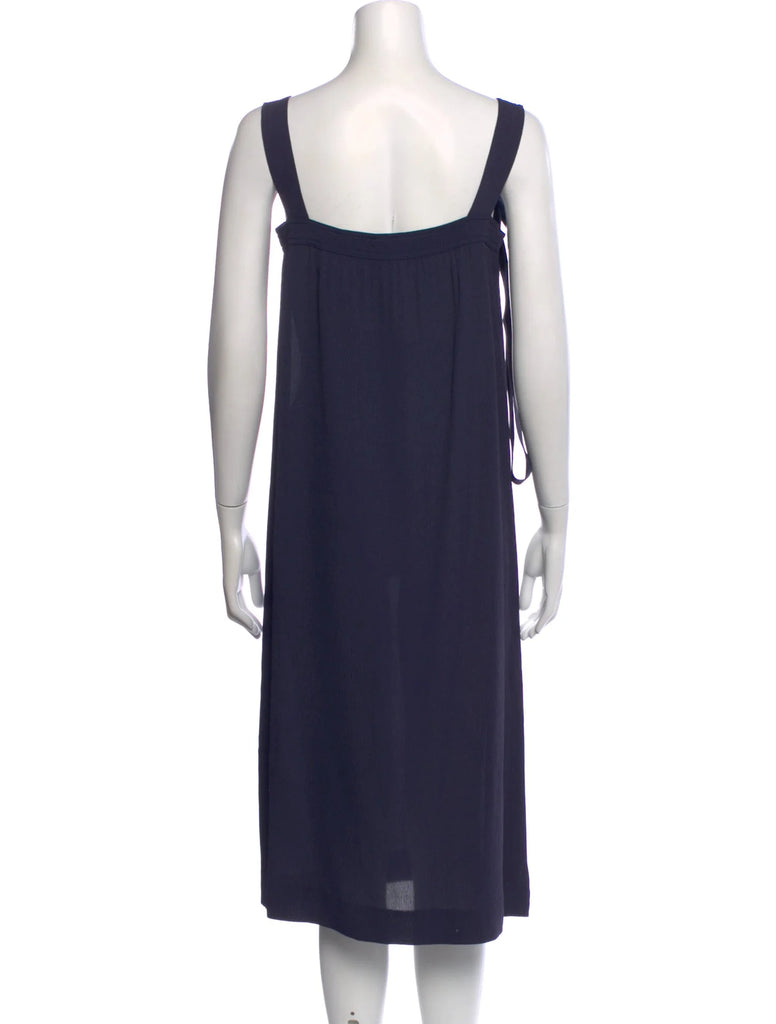 Givenchy Paris.  Blue Viscose Blend Sleeveless with Square Neckline Dress