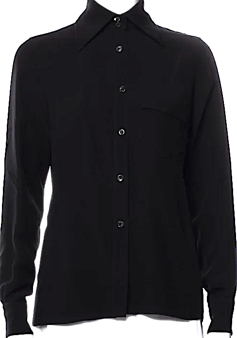 Gucci ITALY.  Vintage Rayon/Acetate Blend Long Sleeve Button-Up Top