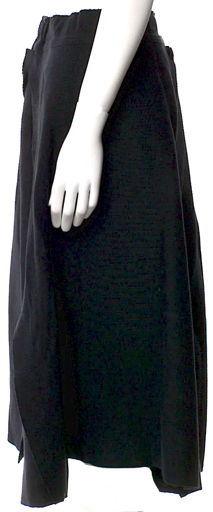 Issey Miyake Japan. Vintage Cotton/Nylon Black Flare Knee-Length Skirt
