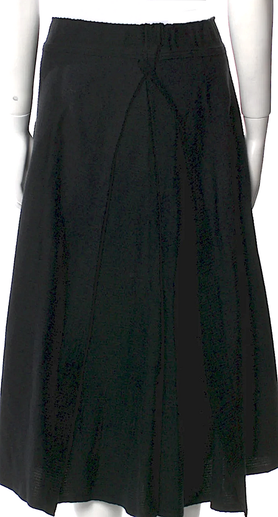 Issey Miyake Japan. Vintage Cotton/Nylon Black Flare Knee-Length Skirt