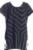 Issey Miyake Japan.Cotton/Nylon Blend Striped Scoop Neck Tunic