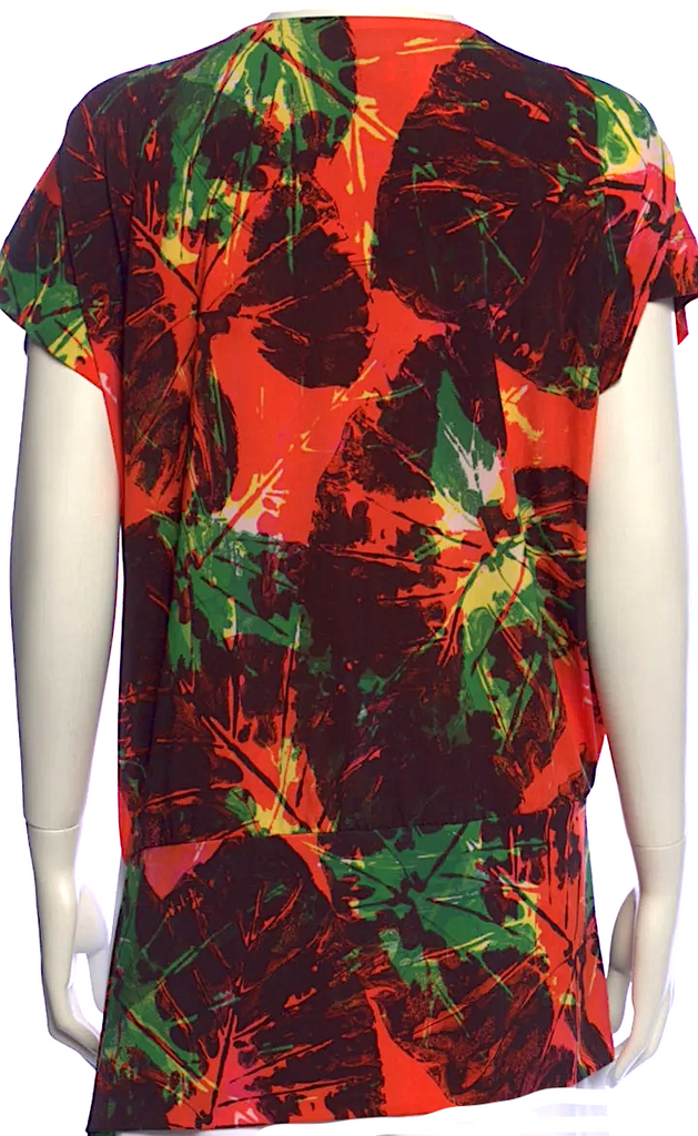 Issey Miyake Japan. Vintage Triacetate Blend Printed Cowl Neck Tunic