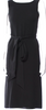 JIL SANDER Black Silk Midi Length Sheath Style Backless Dress