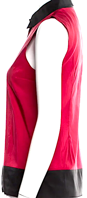 Jil Sander Vintage Red/Black Silk Blend Sleeveless Top