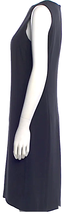 Jil Sander Vintage Dark Blue Silk Knee-Length Dress