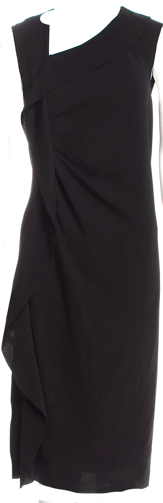 Joseph London. Black Acetate Blend. NEW W/TAGS One-Shoulder Midi Length Dress