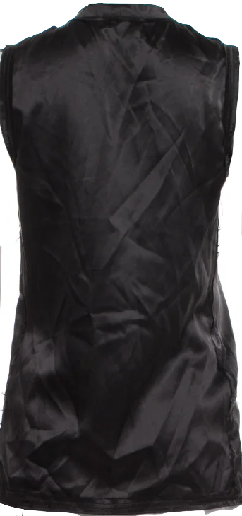 Lanvin Paris. Black Silk Tie Neck Blouse