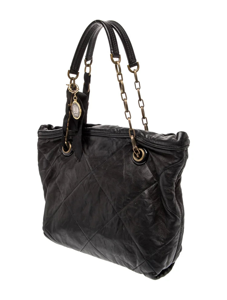 Lanvin  Paris. Black Leather Shoulder Bag