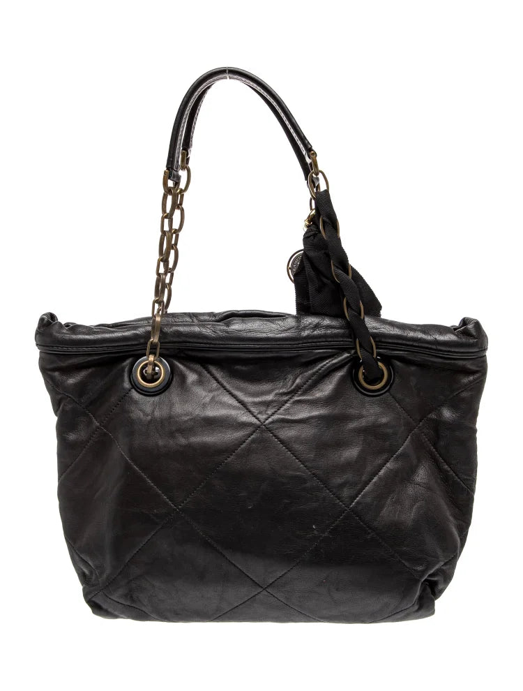 Lanvin  Paris. Black Leather Shoulder Bag