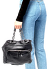 Lanvin Paris. Vintage XL Black Leather Shoulder Bag