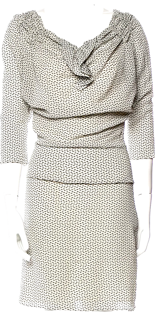 Maison Mayle NY.  Jane Mayle. Silk Printed Knee-Length Dress