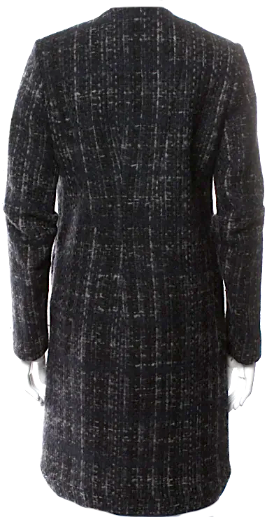Marni ITALY. Grey Wool Tweed Pattern Coat
