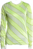 Meryll Rogge Belgium. 2025 Andam Paris Fashion Prize Winner! Chartreuse Semi Sheer Striped Crew Neck Top