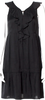 MIU MIU Italy. Black Viscose Vintage V-Neck Mini Dress