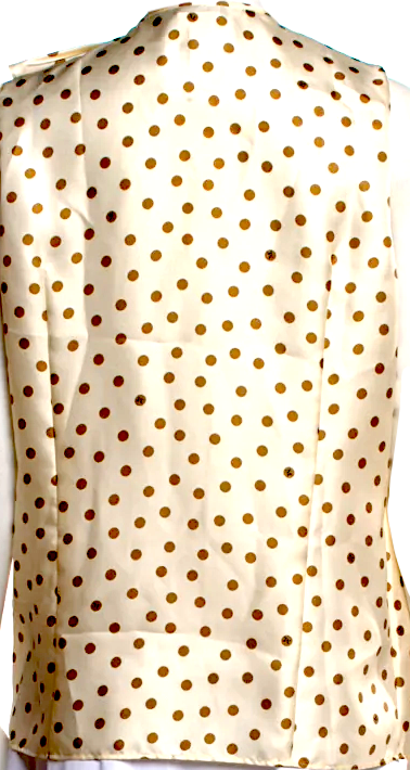 Max Mara ITALY. Silk Polka Dot Print Crew Neck Blouse