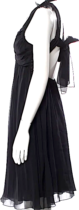 Nina Ricci  Paris. Vintage Black Silk 1990s Collection Dress