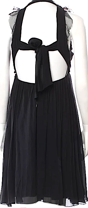 Nina Ricci  Paris. Vintage Black Silk 1990s Collection Dress