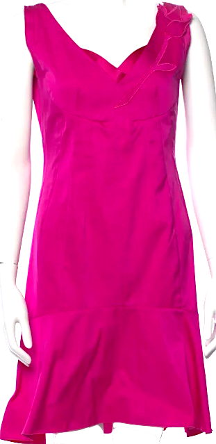 Nina Ricci PARIS. Pink Cotton/Silk Blend Cowl Neck Mini Dress