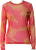 Issey Miyake Japan. Pleats Please Printed Crew Neck Long Sleeve Top
