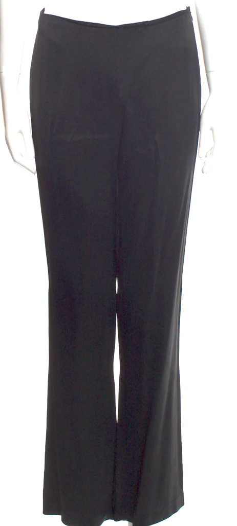 Prada Italy.  Vintage Black Acetate/Viscose Wide Leg Pants
