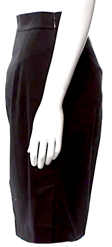 Prada Italy. Black Cotton Blend 2000s Collection Knee-Length Skirt
