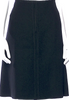 Prada Italy. Black Virgin Wool Knee-Length Skirt