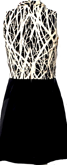 Proenza Schouler NY. Abstract Design Sleeveless Top with Plain Skirt Bottom Dress