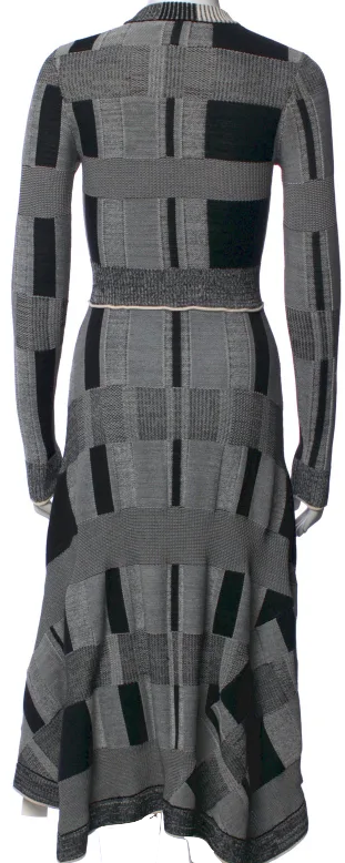 Proenza Schouler NY. Collection. Colorblock Pattern Midi Length Dress