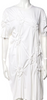 Simone Rocha UK. White Cotton Scoop Neck Knee-Length Dress