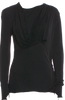 Tom Ford NY. Black Rayon Blend Crew Neck Long Sleeve Top