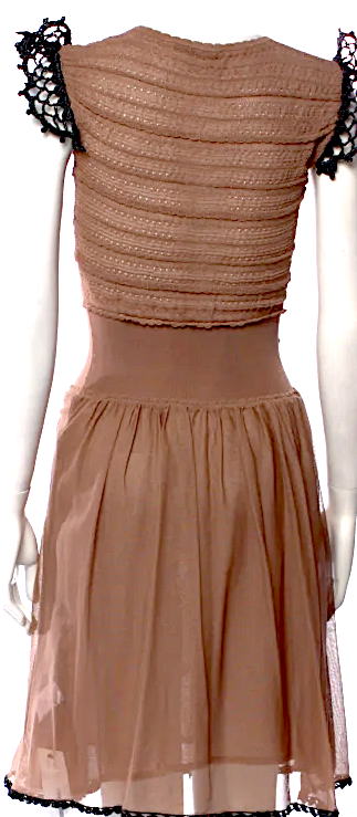 Valentino Italy. Brown Viscose Blend Printed Mini Dress