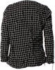 Maison Kitsuné Paris. Black Viscose Windowpane Printed V-Neck Blouse