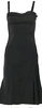 Anna Molinari Italy. Black Acetate/Spandex Blend Square Neckline Midi Length Dress