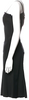 Anna Molinari Italy. Black Acetate/Spandex Blend Square Neckline Midi Length Dress