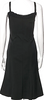 Anna Molinari Italy. Black Acetate/Spandex Blend Square Neckline Midi Length Dress