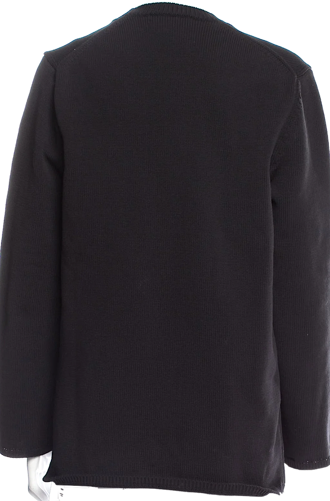 Comme des Garçons Japan. NEW W/TAGS. Black Braided Accent Crew Neck Sweater