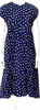 Comme des Garçons Comme des Garçons Japan. Blue Rayon Floral Print Midi Length Dress