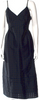 Caron Callahan NYC. Black Pleated Accents Printed Midi Length Dress
