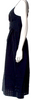 Caron Callahan NYC. Black Pleated Accents Printed Midi Length Dress