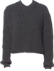 Diesel Black Gold. (Glenn Martens) Grey Virgin Wool Crew Neck Cropped Sweater