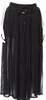 Diesel (Glenn Martens) Black PolyTech Pleated Accents Midi Length Skirt