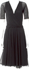 JEAN PAUL GAULTIER PARIS. Fuzzi. Black PolyMaide  V-Neck Knee-Length Dress