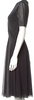 JEAN PAUL GAULTIER PARIS. Fuzzi. Black PolyMaide  V-Neck Knee-Length Dress