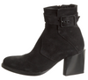 Helmut Lang. Black Suede Leather Chunk Heel Boots SZ 38