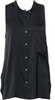 HELMUT LANG Black Crew Neck Sleeveless Button-Up Blouse/Top