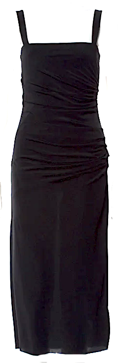 Helmut Lang NY. Black Square Neckline Midi Length Dres