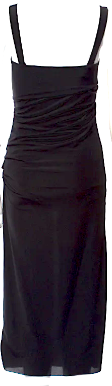 Helmut Lang NY. Black Square Neckline Midi Length Dress