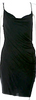 Helmut Lang NY. Black Viscose Cowl Neck Mini Dress